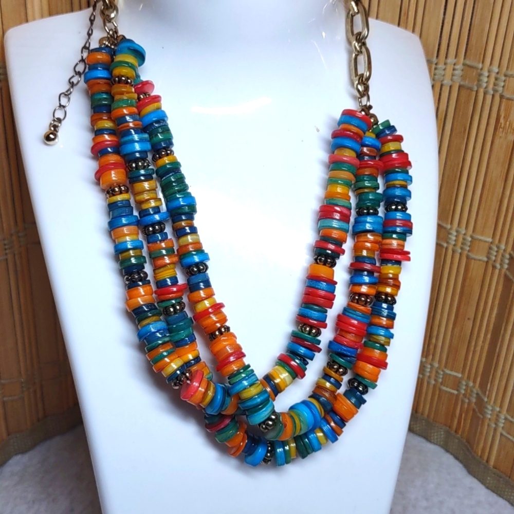 Dyed Abalone Bead Choker